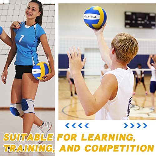 Jerify 4 Pack Official Size 5 Volleyballs for Outdoor & Indoor Play - Blue, Yellow, White