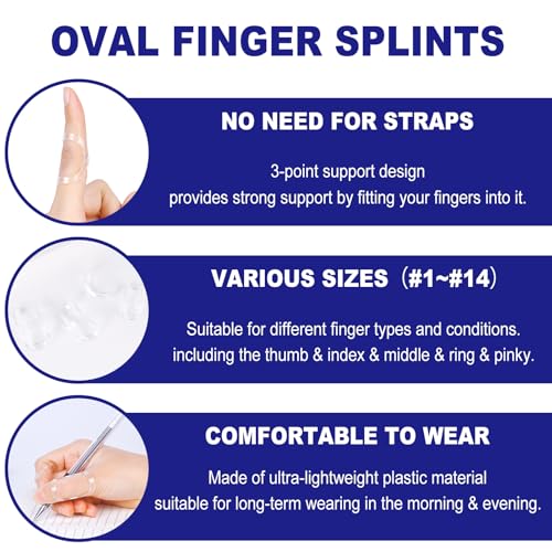 Clear Finger Splint & Sleeve Kit - 10 Pcs, Sizes 4-9