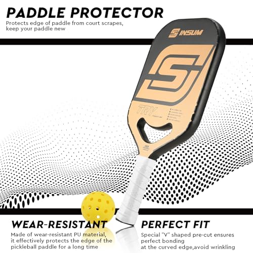 Pickleball Paddle Edge Guard Tape - Protective 20mm V Shape - Black