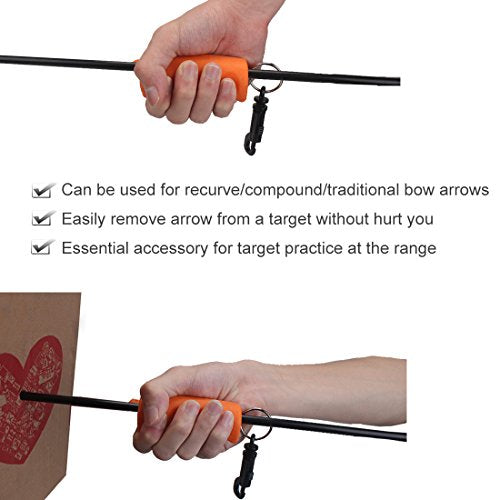 Archery Arrow Puller Gripper with Belt Clip - Orange