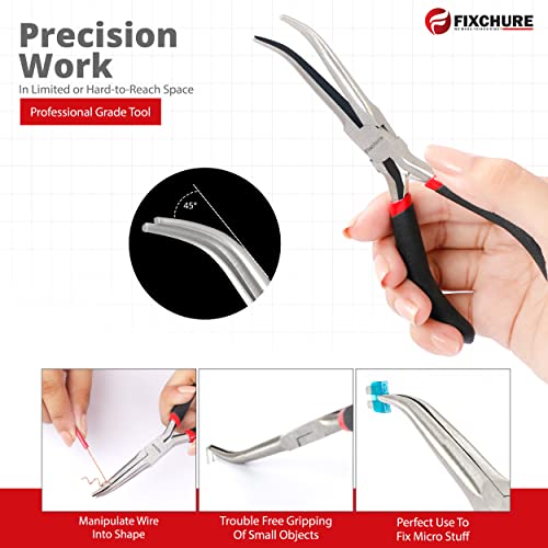 Needle Nose Pliers 2 PCs 6 Inch - Heavy Duty Carbon Steel, Insulated, Non-Serrated, Long Nose Pliers with PVC Coating & Rust Proof Finish