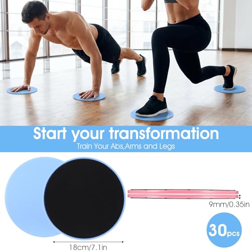 Core Sliders for Home Workouts - 15 Pairs, Anti-Slip, 7.1-Inch
