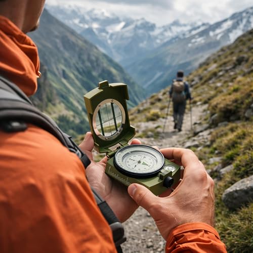 Durable Lensatic Compass for Camping & Outdoor Navigation