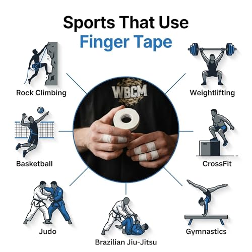 Athletic Finger Tape - 0.5 Inch x 33ft - 3 Rolls White