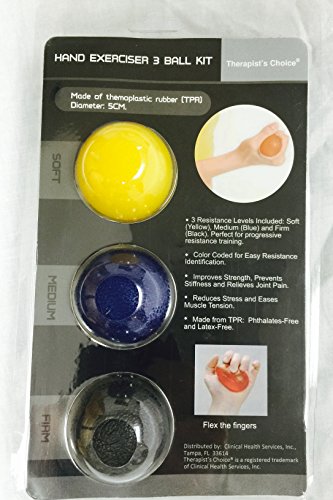 Hand Exercise Ball Kit - 3 Color Coded Resistance Levels