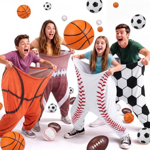 Granny Pants Outdoor Game Set - 4 Giant Pants, 20 Balls, 2 Pumps - Mixed Colors