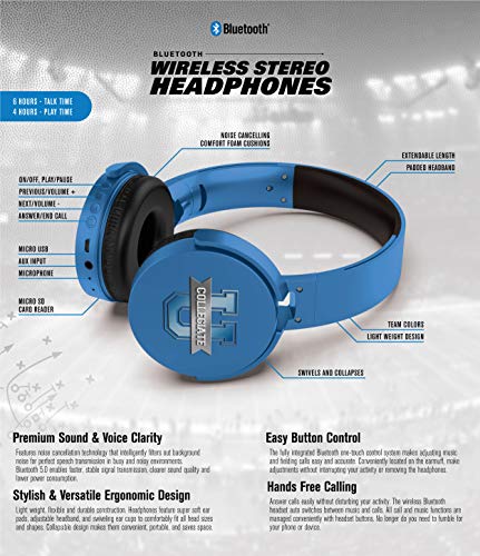 Bluetooth Headphones with Microphone - Clemson Tigers Colors