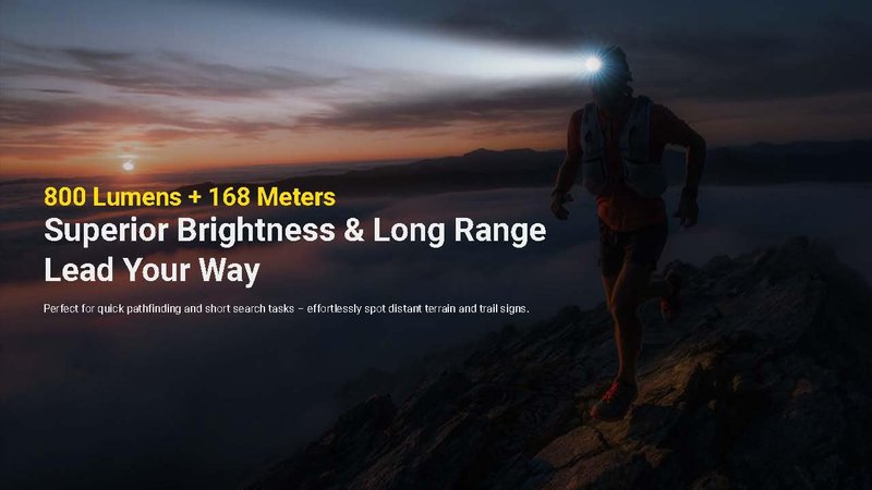 Nitecore UT27 MCT Pro 800 Lumen Running Headlamp USB-C Rechargeable Dual Power with 3 Color Temperatures Red Light Lightweight Trail Hiking Camping Sticker (Black)