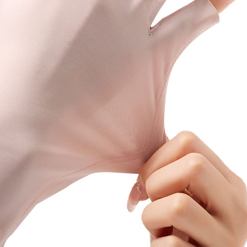 UV Protection Fingerless Gloves for Women - One Size Pink