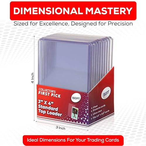 180PT Premium Top Loaders - 10 Pack Ultra Clear Card Protectors