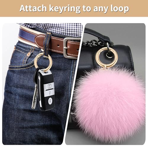 1 Inch Key Ring Clip Set - 8 Round Carabiner Clips, Light Gold