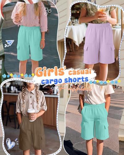 Girls' Bermuda Cargo Shorts - 3 Pack Comfortable Summer Casual Wear