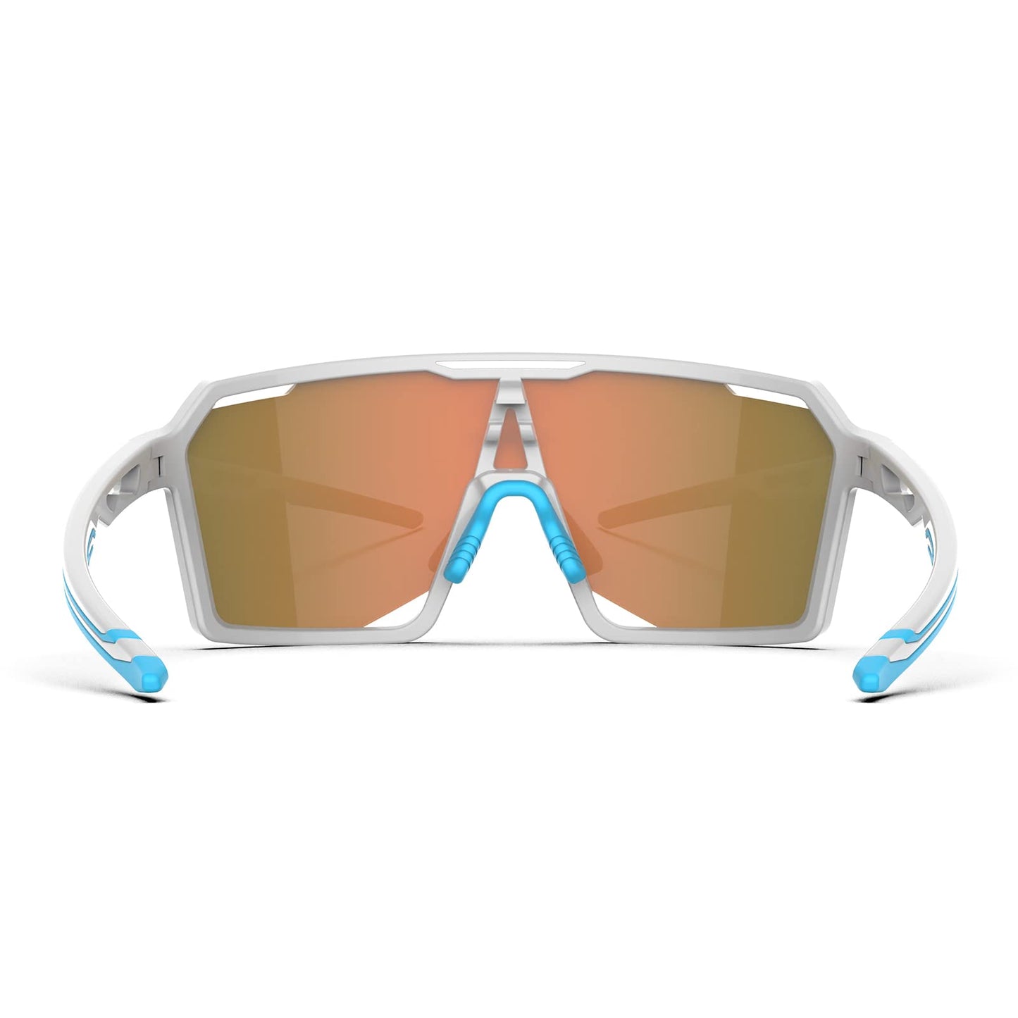 HAAYOT Sports Sunglasses for Men Women,Cycling Baseball Fishing Running Biking Glasses,UV Protection White Azure Blue