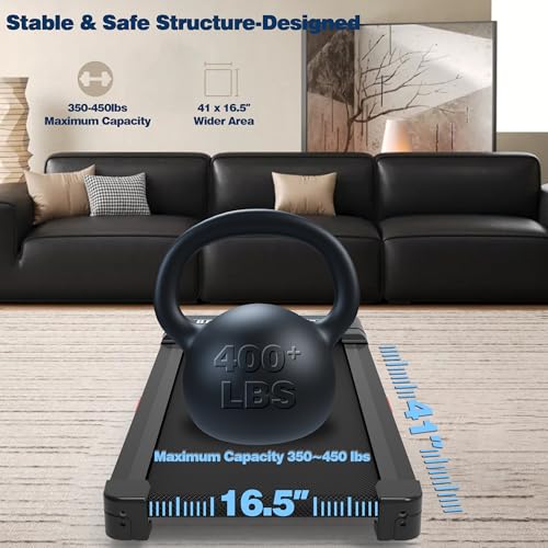 Under Desk Treadmill with 12% Auto Incline, 450 lb Capacity, Bluetooth Speaker