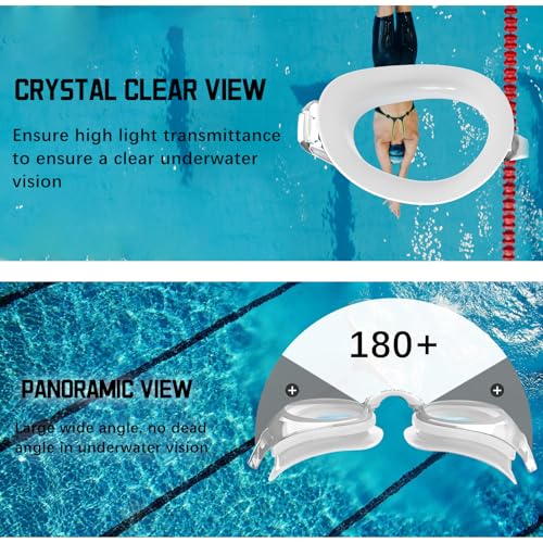 HD Anti-Fog Swimming Goggles for Adults and Youths - White