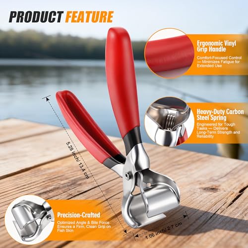 HappyAlley Red Catfish Skinning Pliers Heavy Duty Fish Skinner with Ergonomic Grips - 1 Pack
