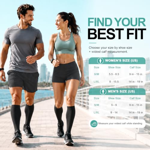 Compression Socks for Men & Women - 3 Pack Small-Medium Copper Black