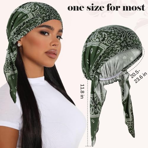 Chemo Headwear for Women - Pre-Tied Bandana Beanie Hat - Green