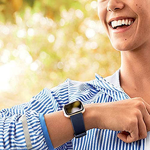3 Pack Soft Silicone Adjustable Sport Bands for Fitbit Versa - Black, Blue, Grey, Small