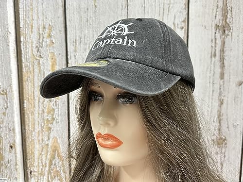 Enodtter Captain First Mate Crew Embroidered Baseball Cap - Washed Black
