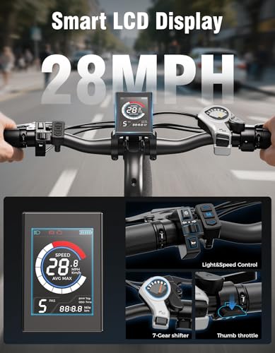 Electric Bike for Adults - 26" Jasion Roamer ST with 1200W Motor, 528Wh Battery, 28 MPH - Obsidian Black