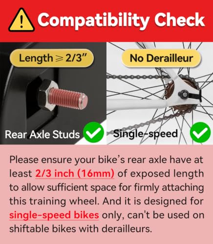 Bike Training Wheels for Kids - Durable & Easy Install - Black