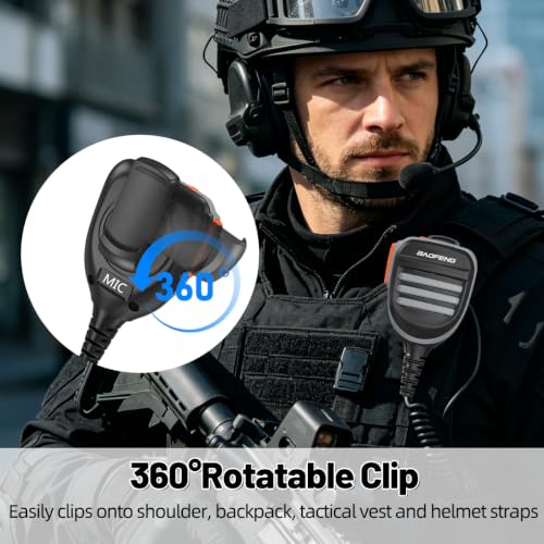 Omnidirectional Walkie Talkie Speaker Mic - Orange