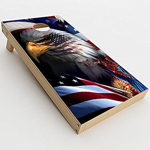 Vinyl Wrap Set for Cornhole Game Boards - USA Bald Eagle Design