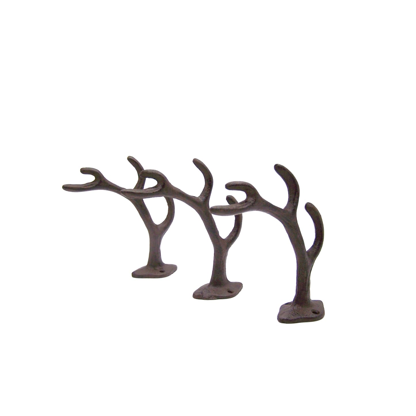 Wowser Antler Wall Hooks, Set of 3, Wall Mounted Decoration, Rustic Decor, 5.5 Inches (Brown)
