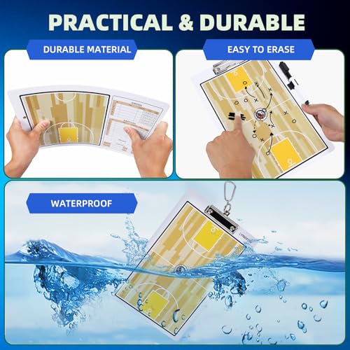 Double-Sided Basketball Coaching Clipboard - Dry Erase Tactical Board