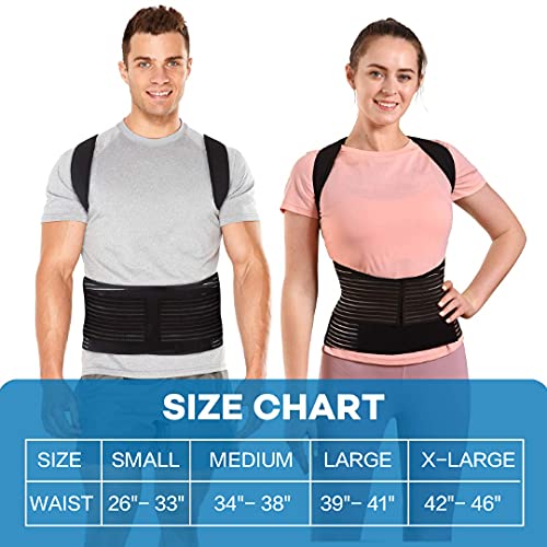 SICHEER Posture Corrector Back Brace for Women & Men Medium (Waist 34-38) — Adjustable