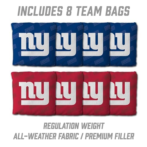 NFL Cornhole Game Set - 2' x 4' Wood with Logo Bags - New York Giants