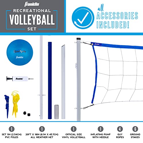 Portable Volleyball Set - Recreational Beach & Backyard Net with Ball
