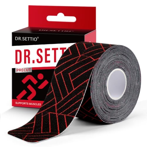 Kinesiology Tape - Precut Water-Resistant Athletic Tape, 2" x 16.4 ft, 1 Roll