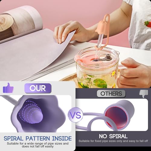 Silicone Straw Covers for Stanley Tumbler Cup - 5 Pcs Multicolor