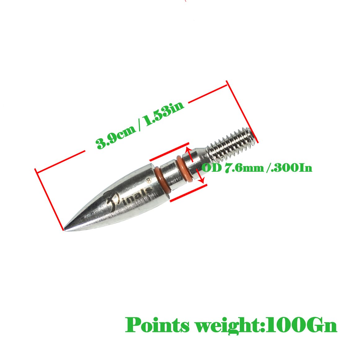 Pinals Archery 19/64" 100 Grain Field Points Tips Target and .244/6.2mm Arrows Inserts for Bow Hunting 12Set