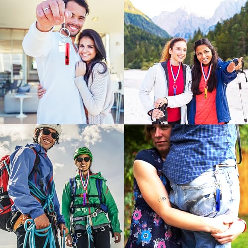 5-Pack Aluminum Whistles for Hiking, Camping & Boating