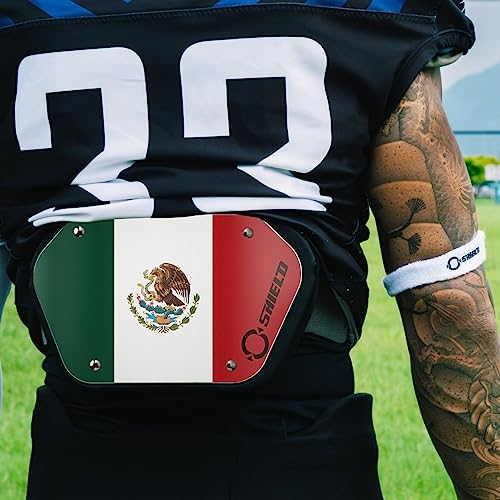 Youth Mexican Flag Football Backplate for Shoulder Pads - Lower Back Coverage