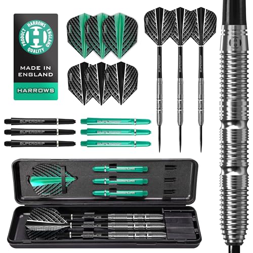 Harrows NX Elite 26g Tungsten Darts Set with Supergrip Shafts & Flights
