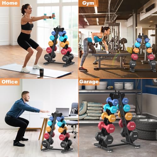 5-Tier Dumbbell Rack for Home Gym - Black A-Frame Stand Only