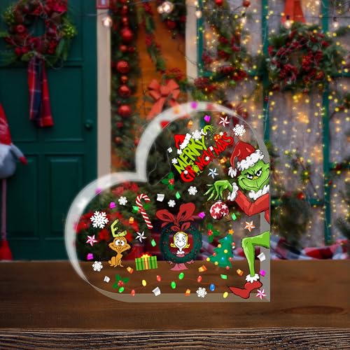 Heart-Shaped Acrylic Christmas Table Decor - Holiday Accent Piece
