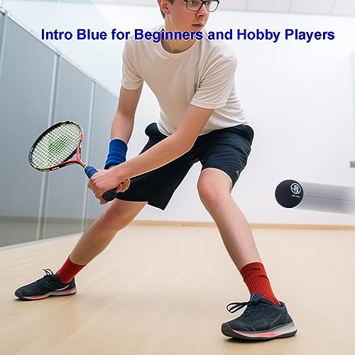 Blue Dot Squash Balls - 4 Pack for Beginners and Kids Training
