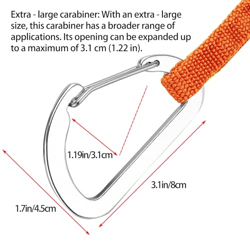 Kayak Paddle Leash - 3-7 ft Stretchable Strap Lanyard - Orange, 1 Pack