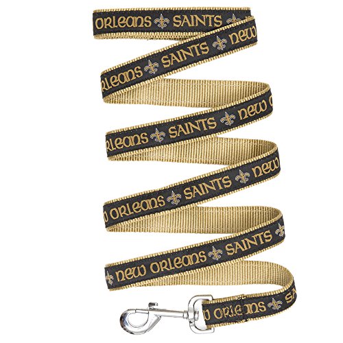 New Orleans Saints Pet Leash - Medium Durable Satin Dog & Cat Strap