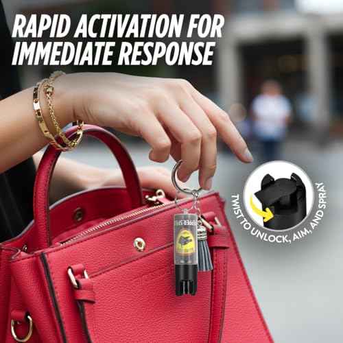 Guard Dog Security Pepper Spray Keychain Self Defense for Women and Men, Safety Twist Top to Prevent Accident,16 feet Range, Small, Mini Pepper Spray, Made in USA