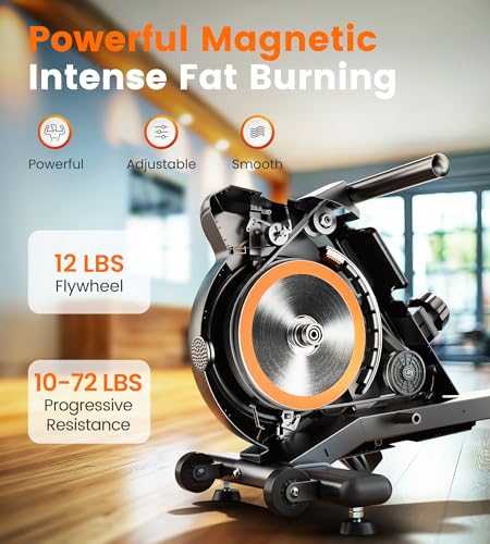 Magnetic Rowing Machine for Home - Bluetooth, LCD Monitor, Classic