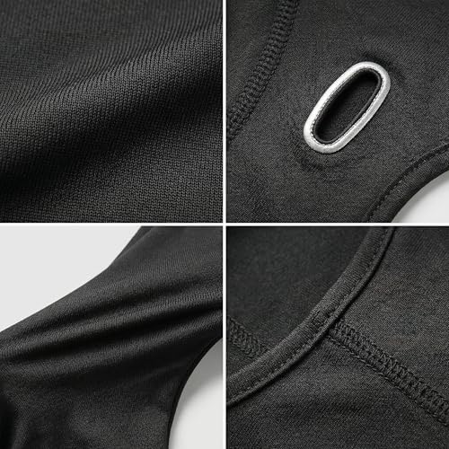 Cooling Ice Silk Skull Cap Helmet Liner Balaclava Mask - Black Long