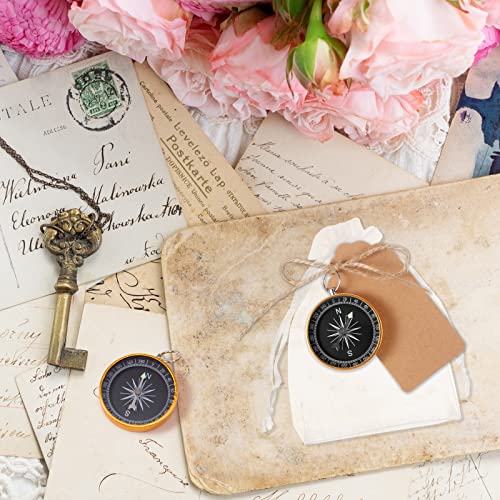 60 Pcs Mini Compasses Party Favors - Gold Nautical Souvenirs