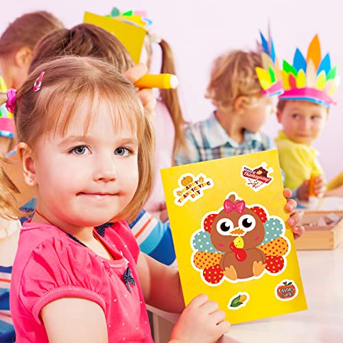 Thanksgiving Stickers for Kids - 36 Sheets Turkey Crafts