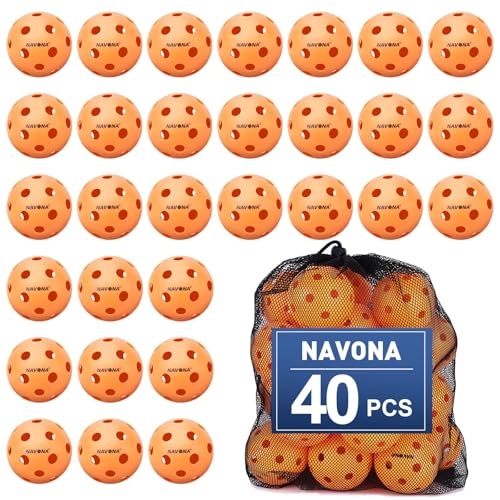 Orange Indoor Pickleball Balls - 40 Pack USAPA Official Standard Navona